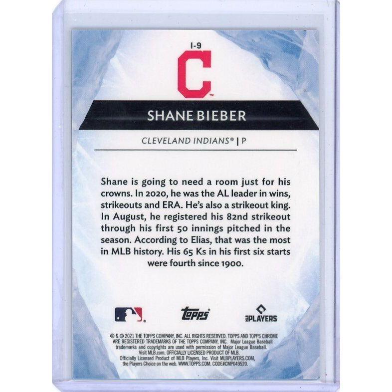 2021 Cleveland Indians Shane Bieber Topps Chrome Ben Baller Edition #I-9