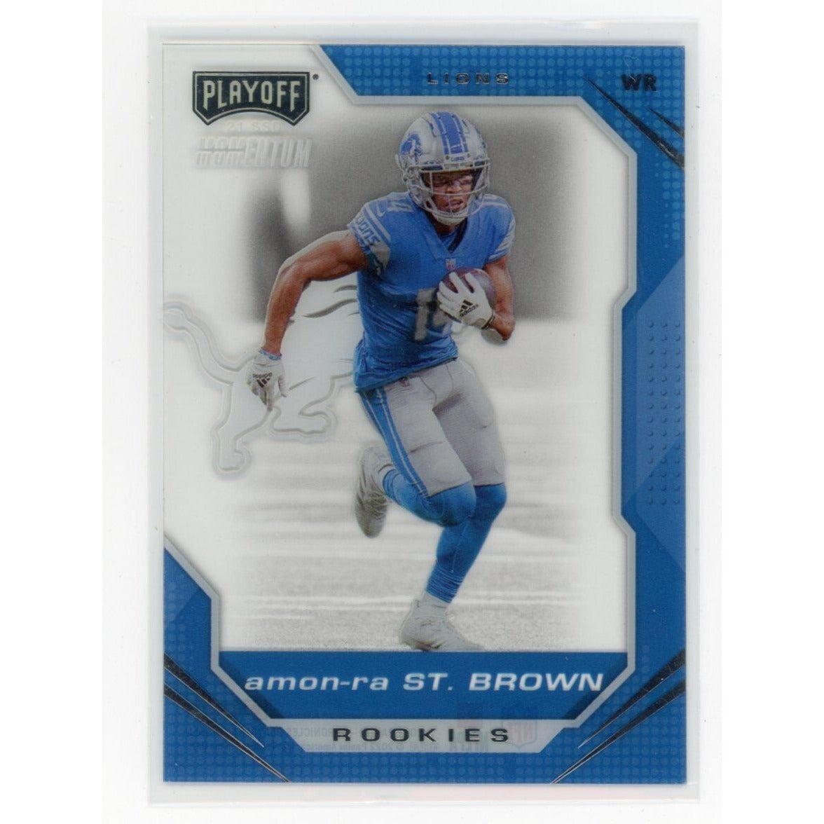 2021 Amon-Ra St. Brown Panini Chronicles #PMR-28 Playoff Momentum Rookies Blue