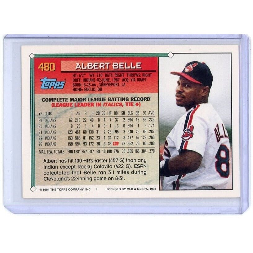 1994 Cleveland Indians Albert Belle Topps #480