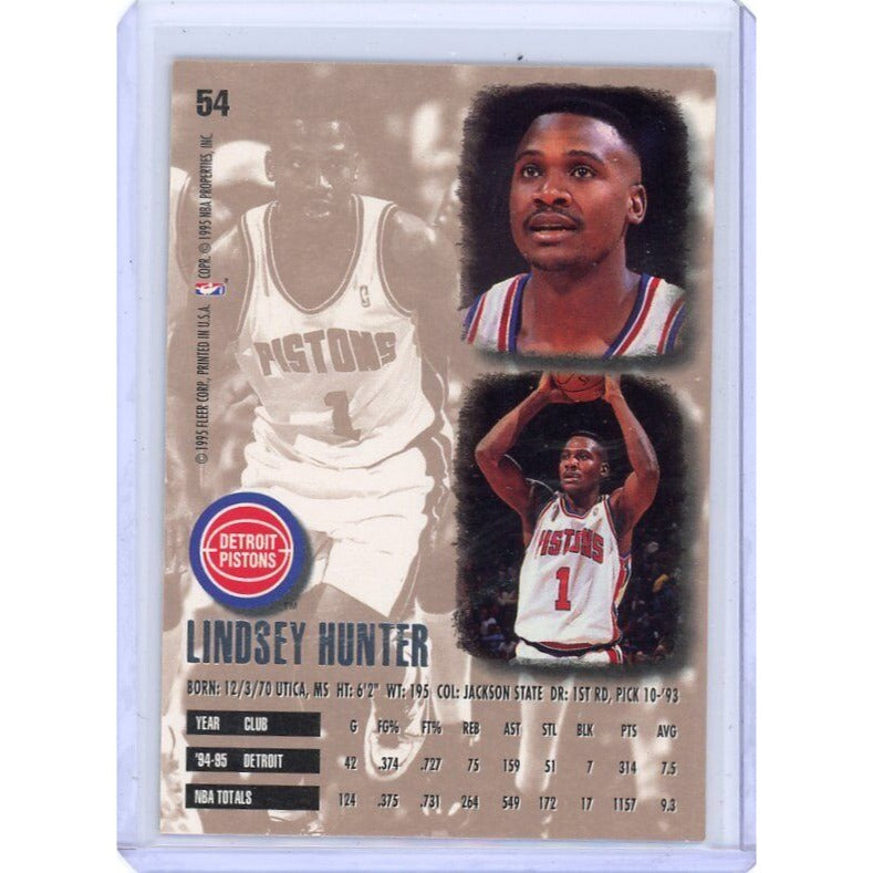 1995-96 Detroit Pistons Lindsey Hunter Fleer Ultra #54