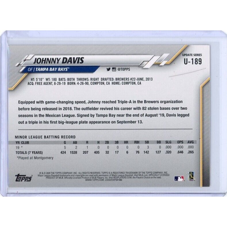 2020 Tampa Bay Devil Rays Johnny Davis Topps Update #U-189