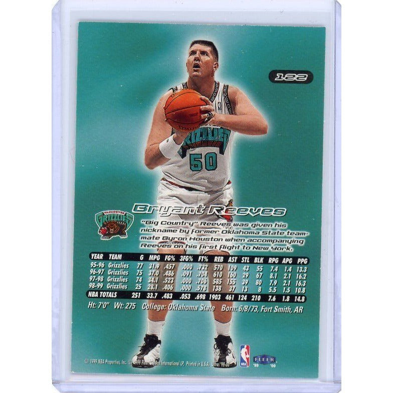 1999-00 Vancouver Grizzlies Bryant Reeves Fleer Ultra #122