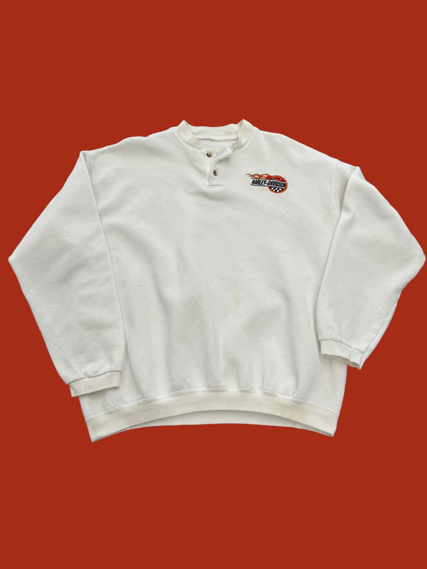 Double Button Harley Davidson Crew Neck