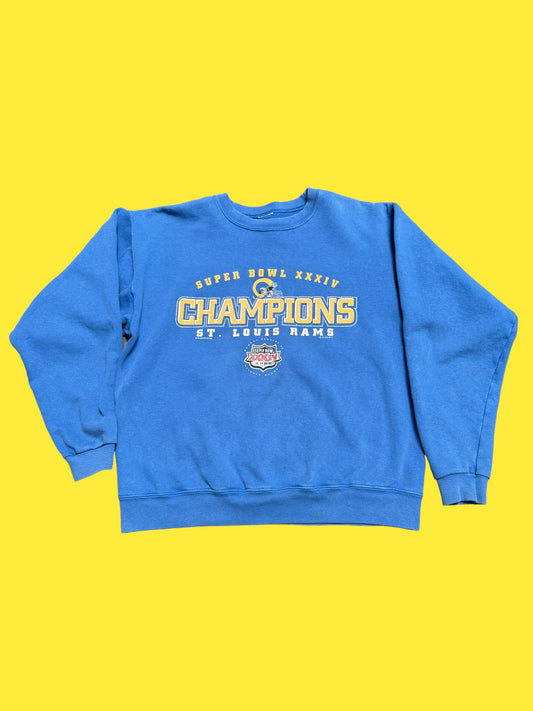 2000 NFL St. Louis Rams "Super Bowl XXIV Champions" Crew Neck