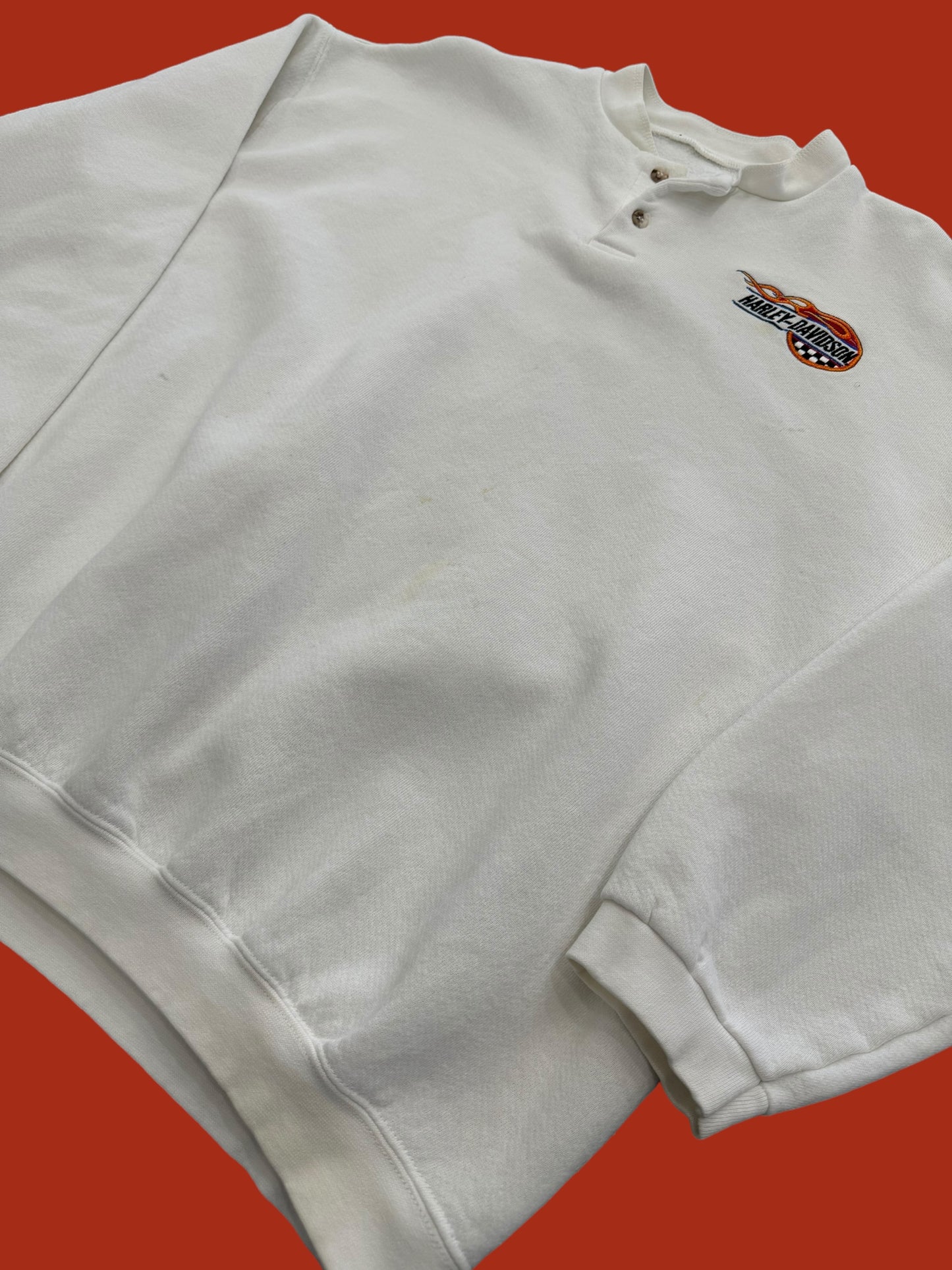 Double Button Harley Davidson Crew Neck