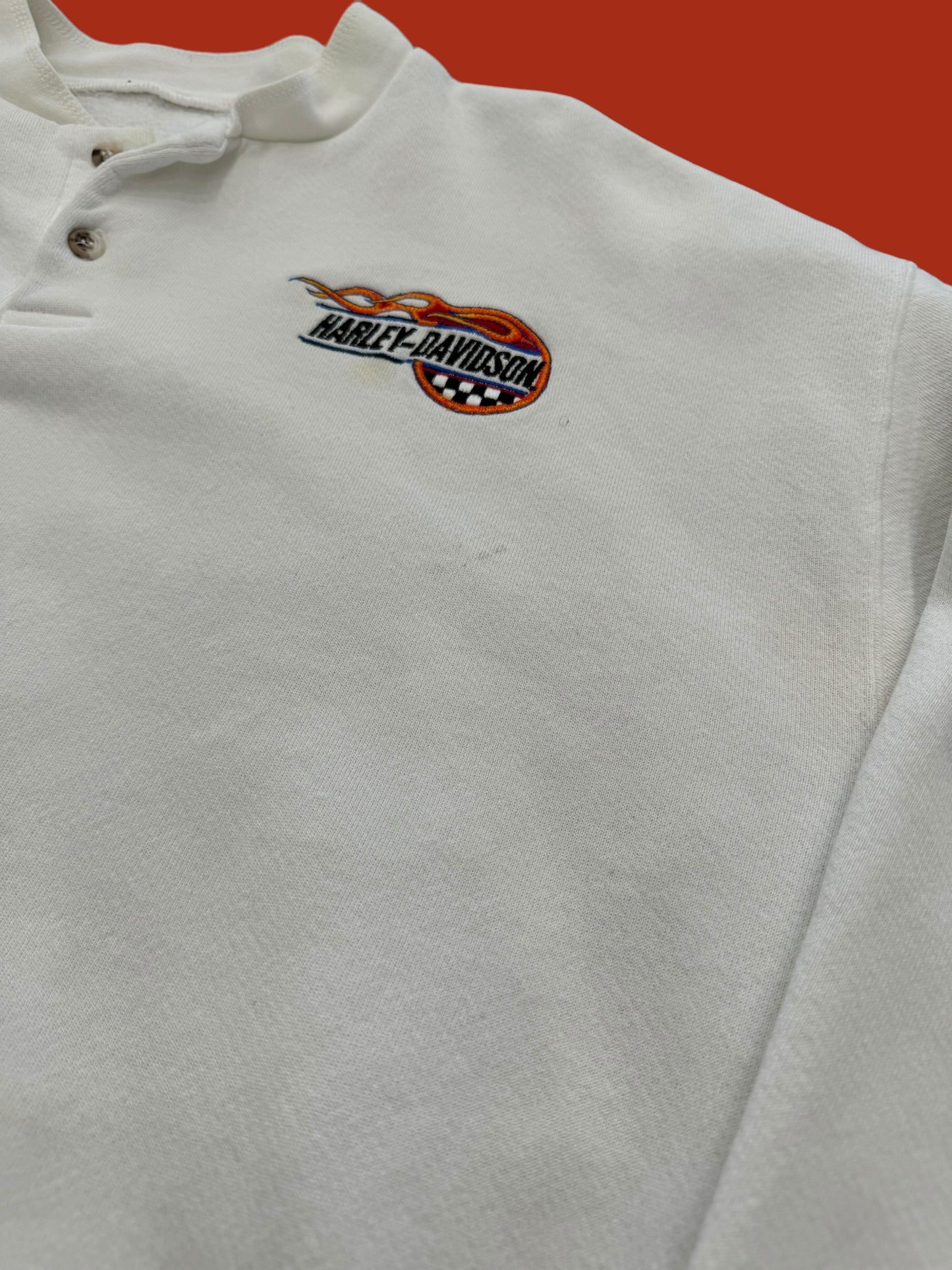 Double Button Harley Davidson Crew Neck