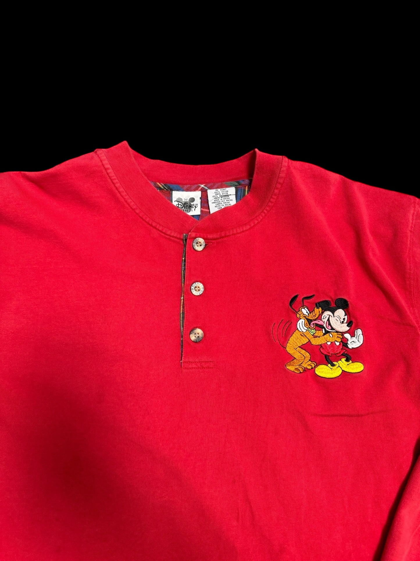 90's Disney Mickey Mouse & Pluto Button Up