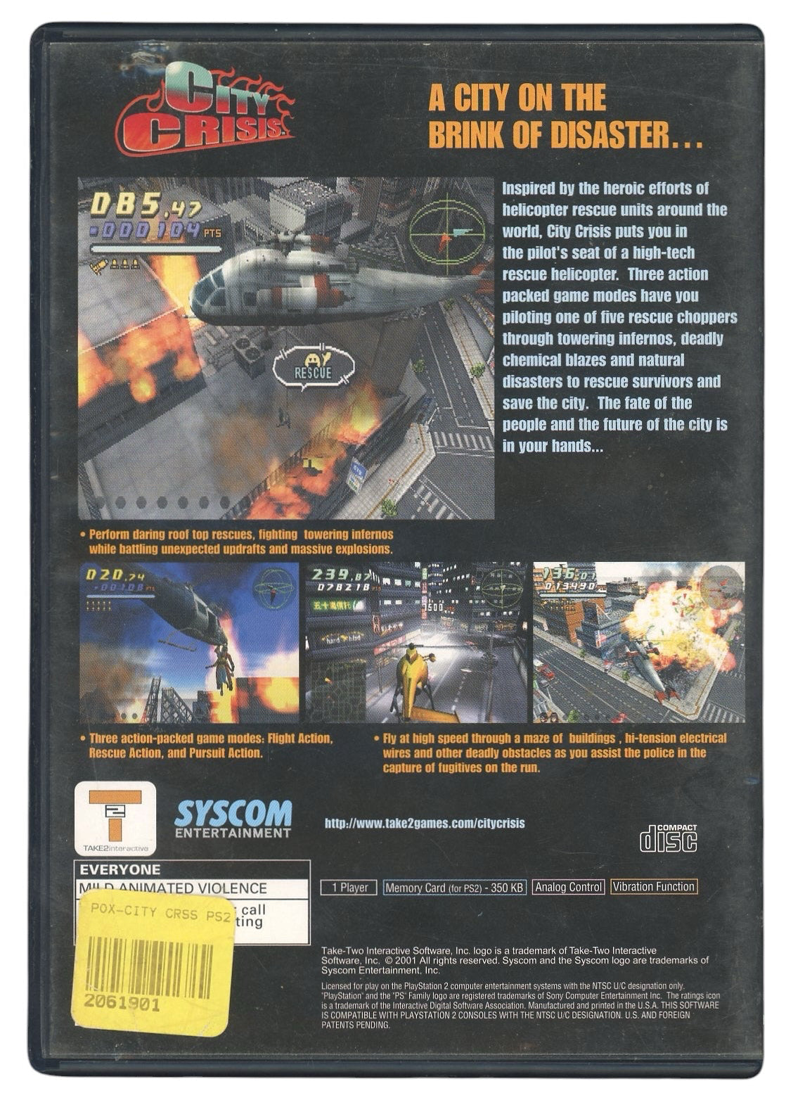 Playstation 2: City Crisis-(CIB)