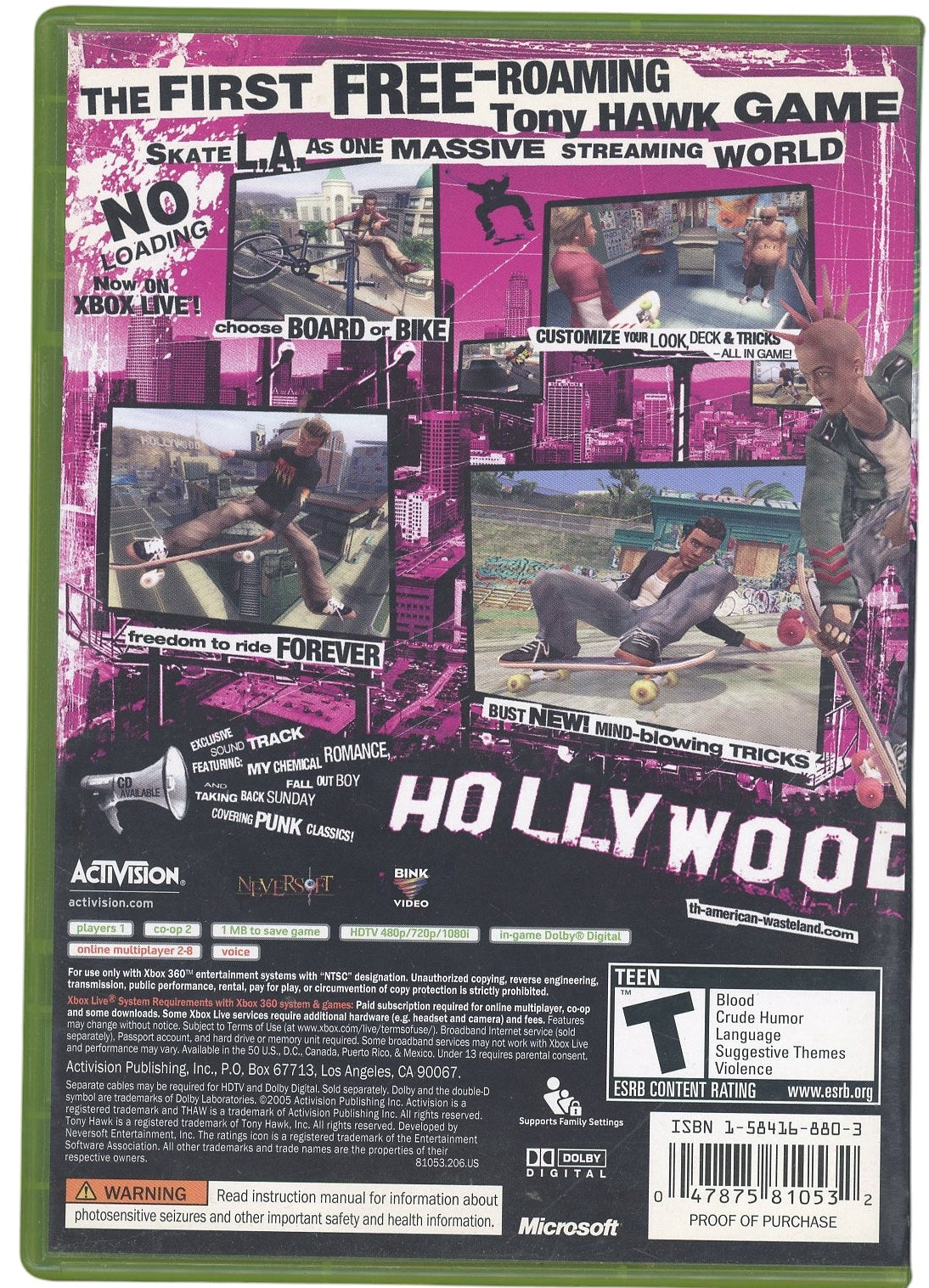 XBOX 360: Tony Hawk's: American Wasteland-(CIB)