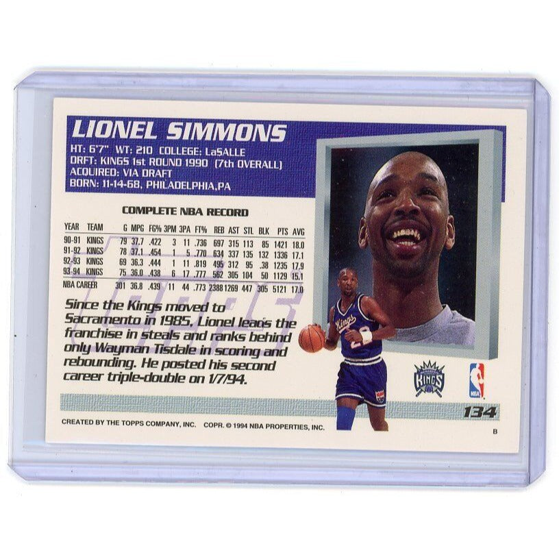 1994-95 Sacramento Kings Lionel Simmons Topps #134