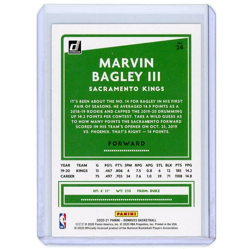 2020-21 Sacramento Kings Marvin Bagley III Donruss #24