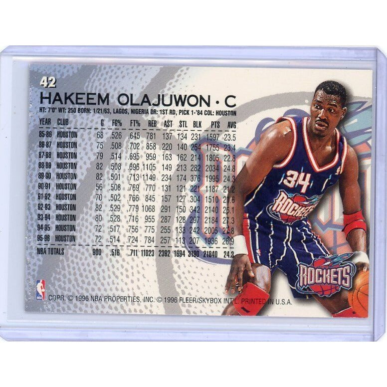 1996-97 Houston Rockets Hakeem Olajuwon Fleer #42