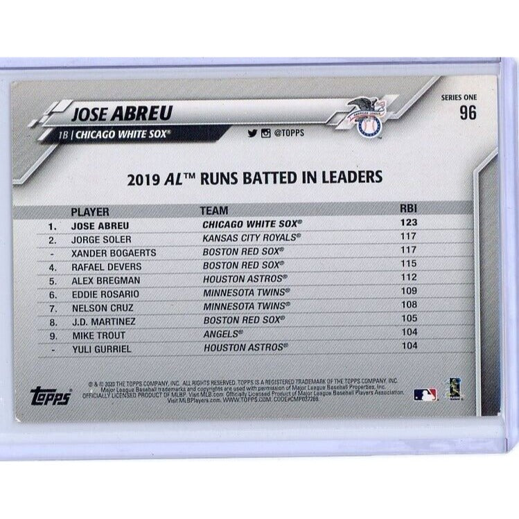 2020 Chicago White Sox Jose Abreu Topps #96