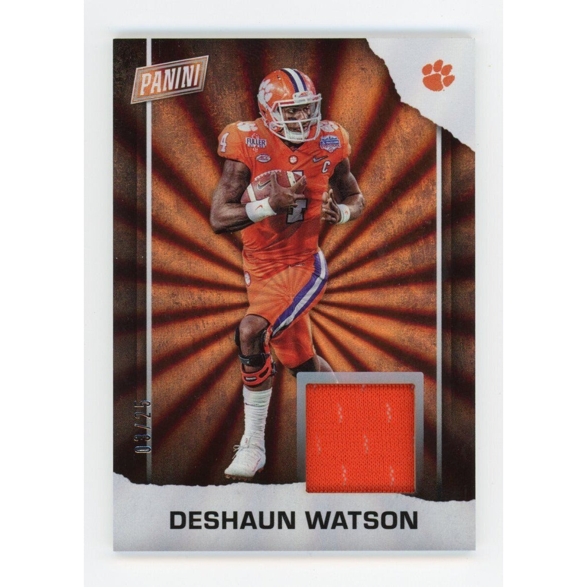 2021 Deshaun Watson Panini Clemson #FB14 Patch