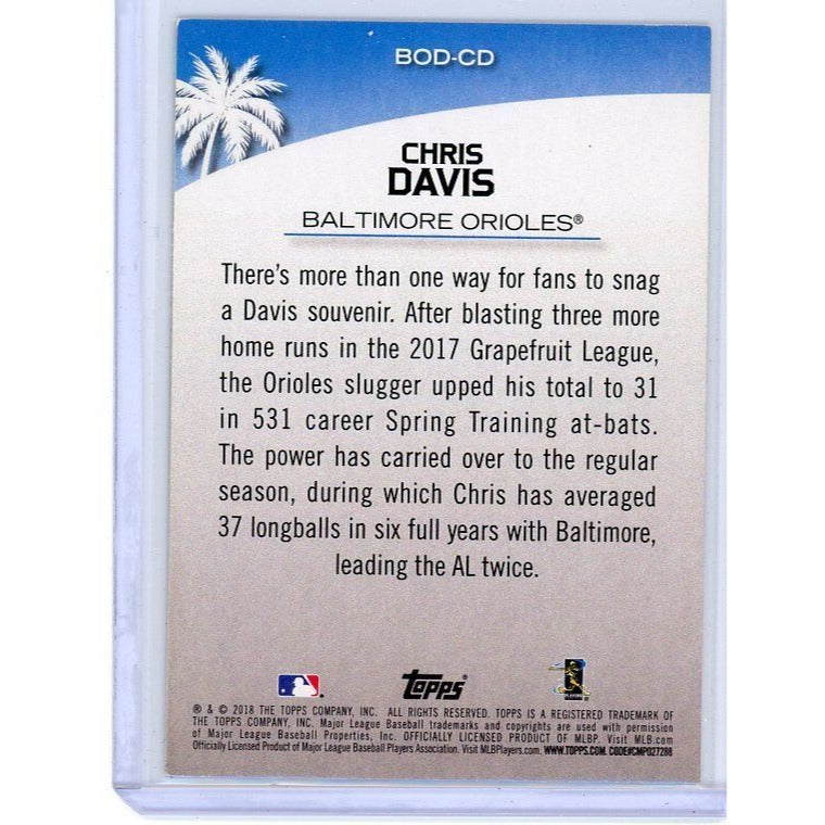 2018 Baltimore Orioles Chris Davis Before Opening Day Topps Opening Day #BOD-CD