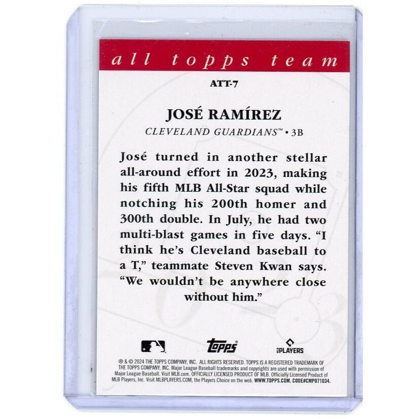 2024 Cleveland Guardians Jose Ramirez Topps 2023 All Topps Team #ATT-7