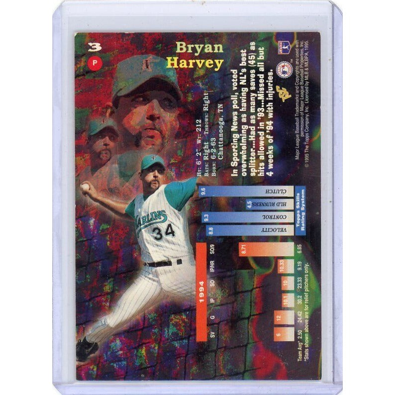 1995 Florida Marlins Bryan Harvey Stadium Club #3