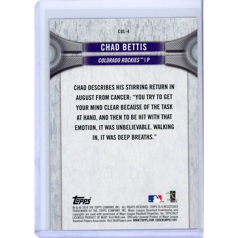 2018 Colorado Rockies Chad Bettis Topps National Baseball Day #160