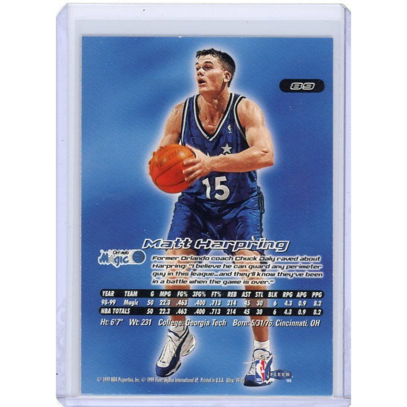 1999-00 Orlando Magic Matt Harping Fleer Ultra #89