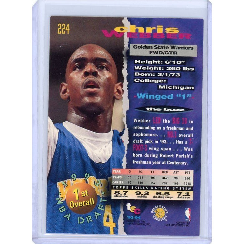 1993-94 Golden State Warriors Chris Webber Stadium Club #224