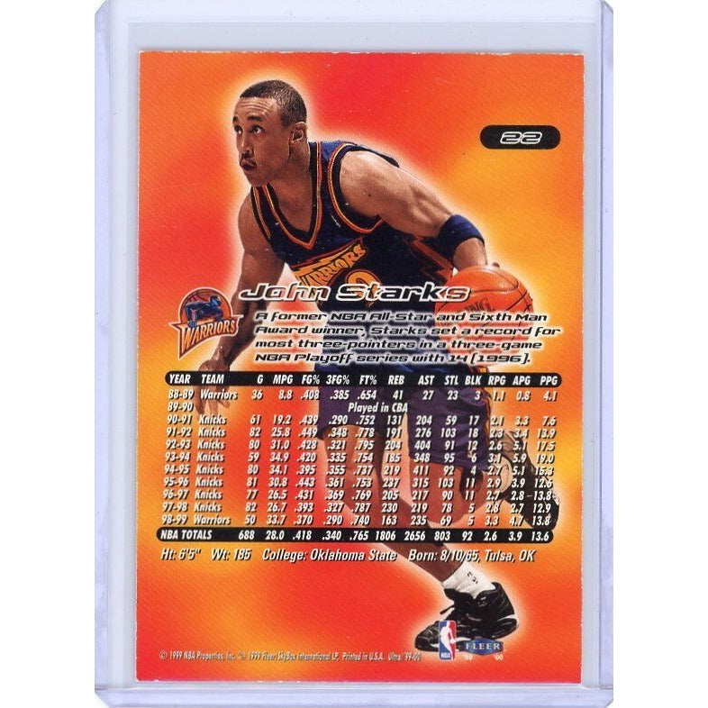 1999-00 Golden State Warriors John Starks Fleer Ultra #22