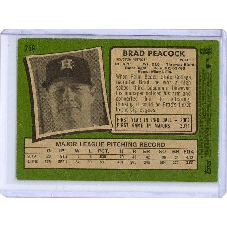 2020 Houston Astros Brad Peacock Topps Heritage #256