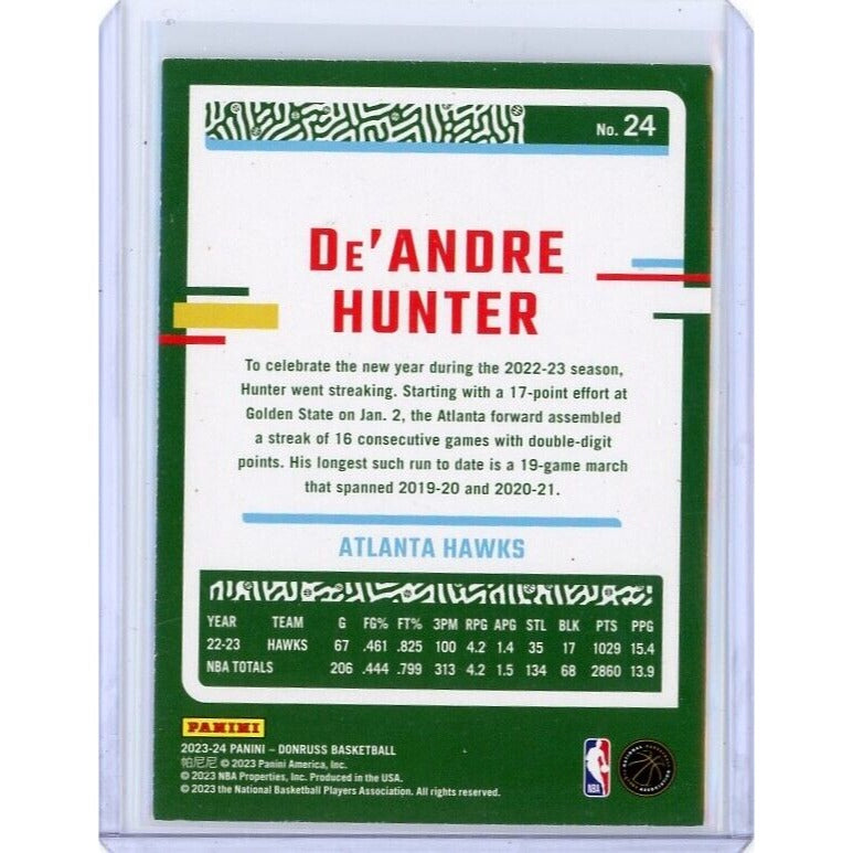 2023-24 Atlanta Hawks De'Andre Hunter  Donruss #24