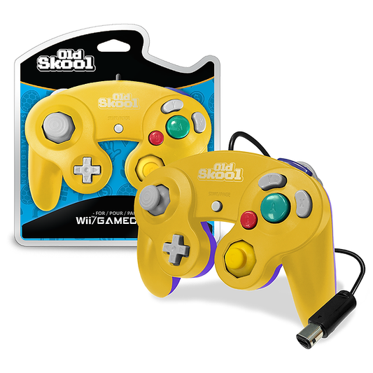 Old Skool: Wii/Gamecube Controller-Yellow/Purple