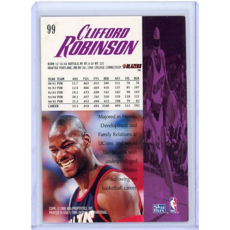 1995-96 Portland Blazers Clifford Robinson SkyBox Premium #99