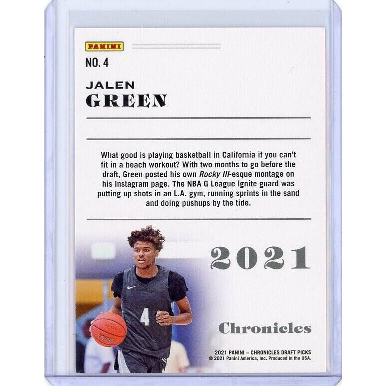 2021 Jalen Green Panini Chronicles Draft Picks #4