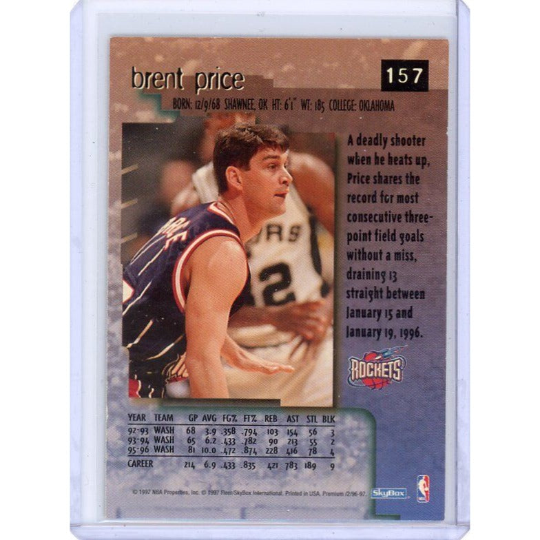 1996-97 Houston Rockets Brent Price SkyBox Premium #157