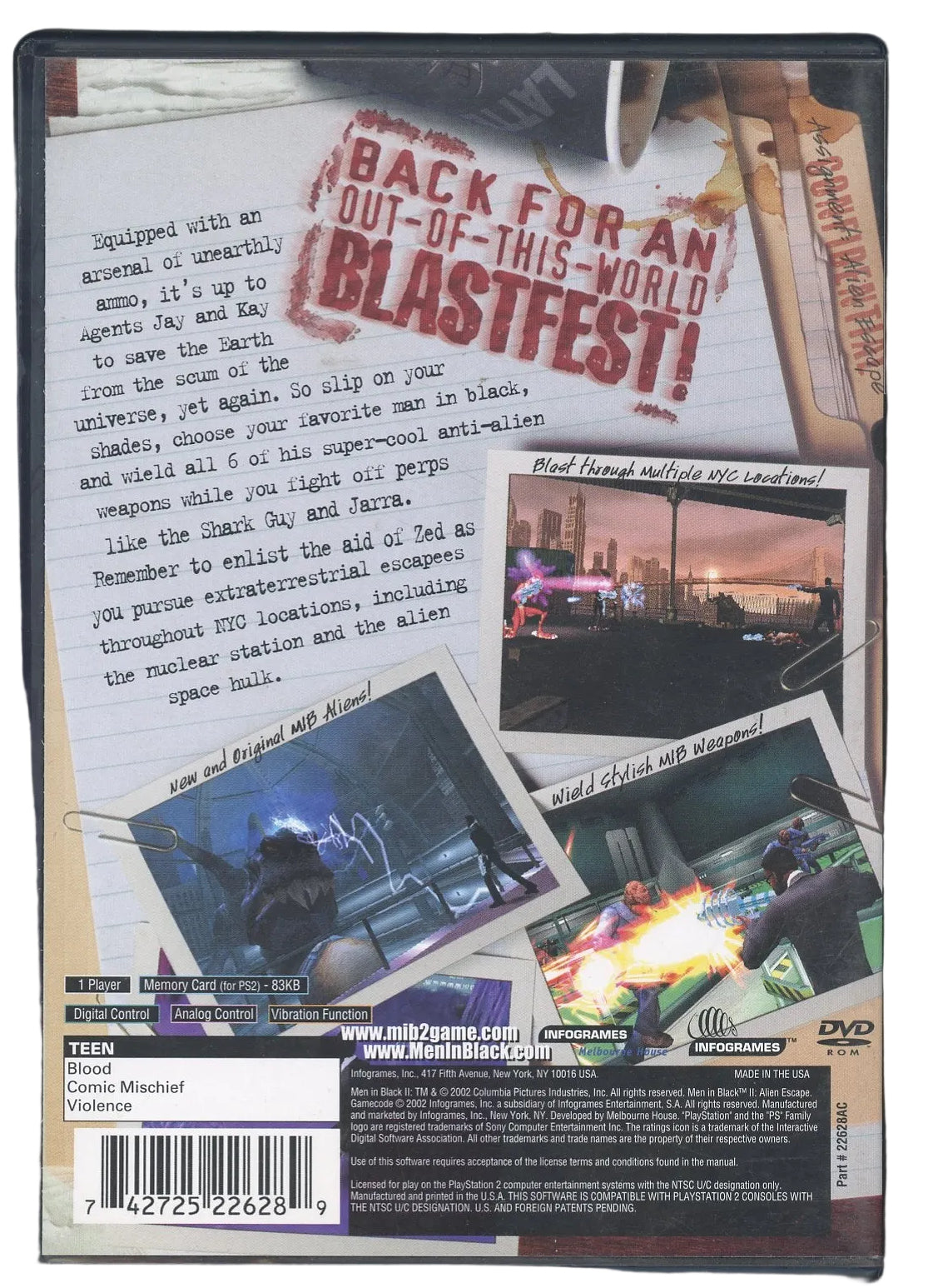 Playstation 2: Men In Black II: Alien Escape (CIB)