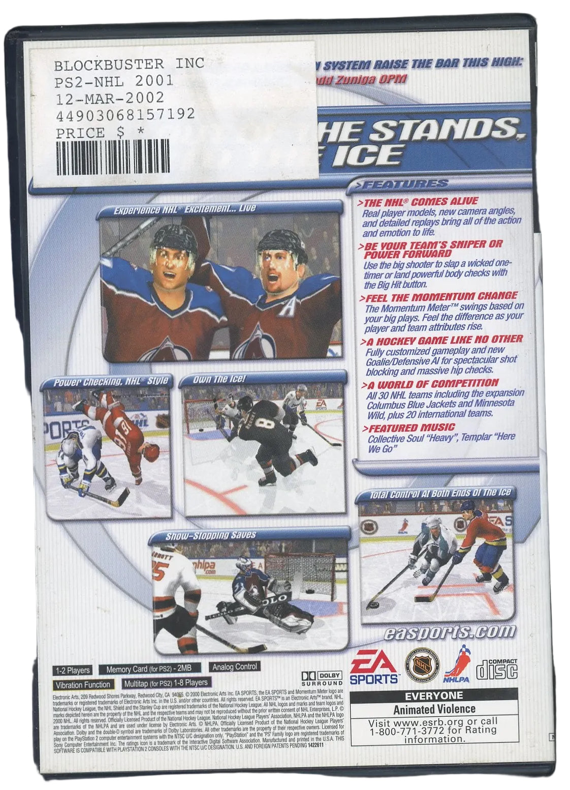 Playstation 2: 2001 NHL- (CIB)