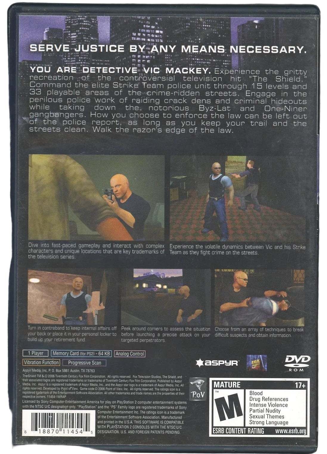 Playstation 2: The Shield: The Game- (CIB)