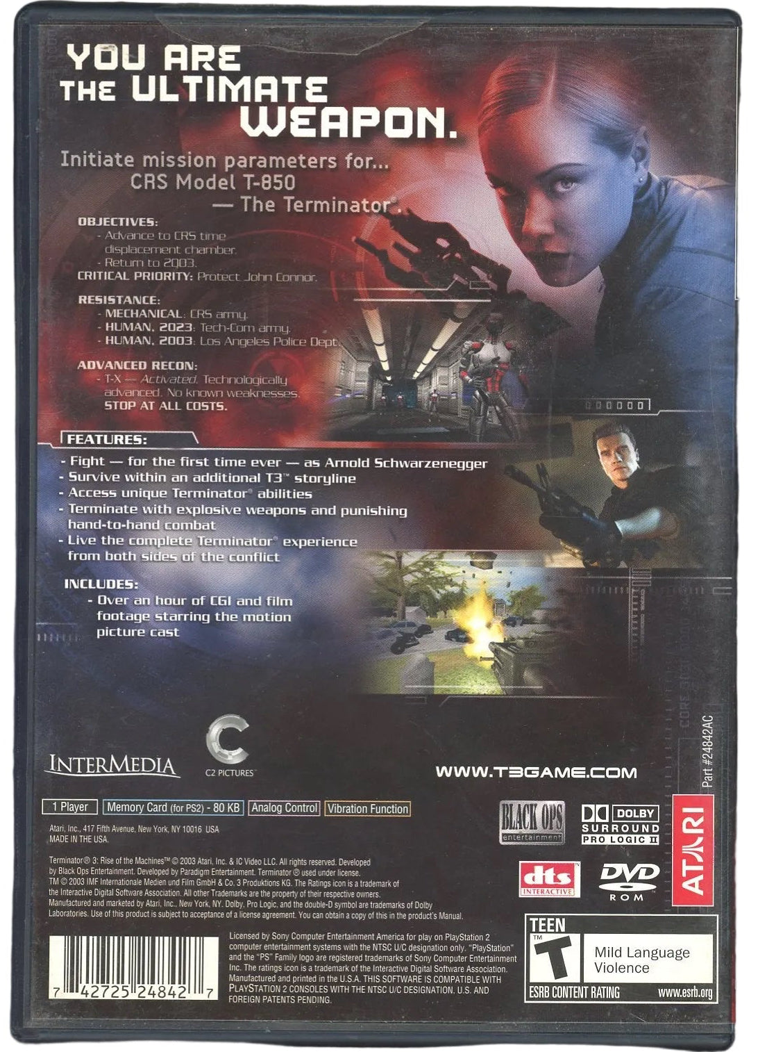 Playstation 2: Terminator 3: Rise of the Machines- (CIB)
