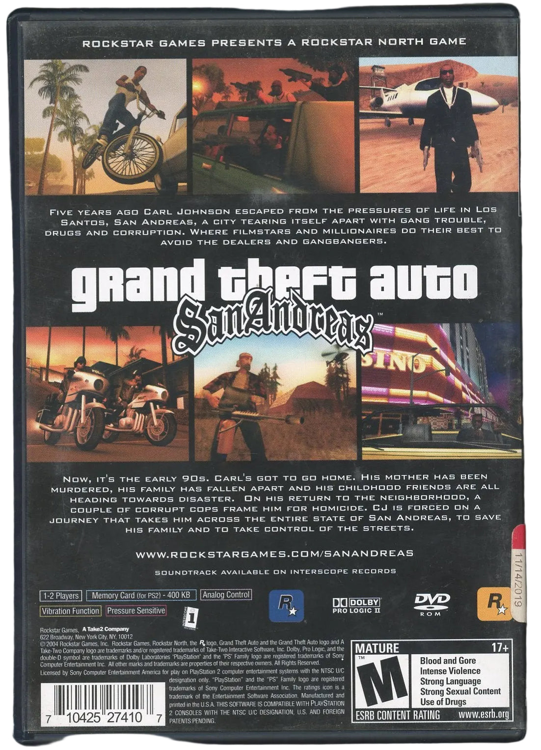 Playstation 2: Grand Theft Auto: San Andreas-(CIB)