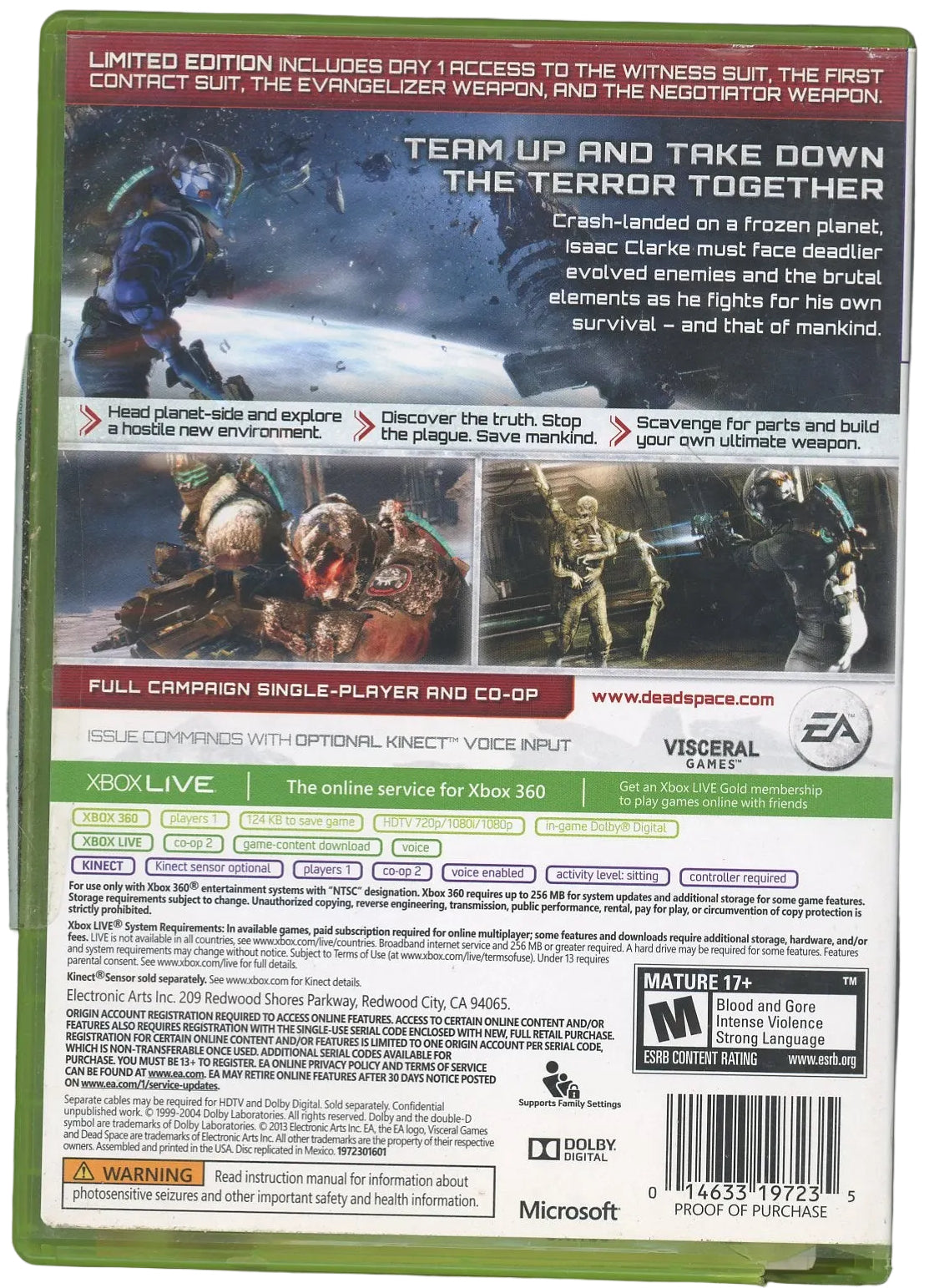 XBOX 360: Dead Space 3- Limited Edition (CIB)