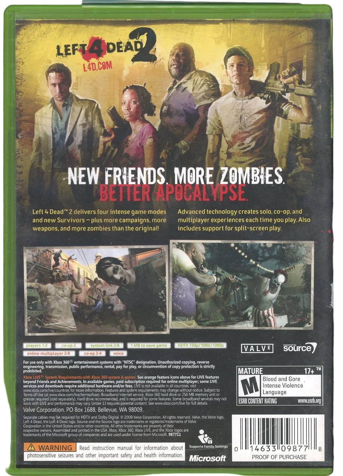 XBOX 360: Left 4 Dead 2-(CIB)