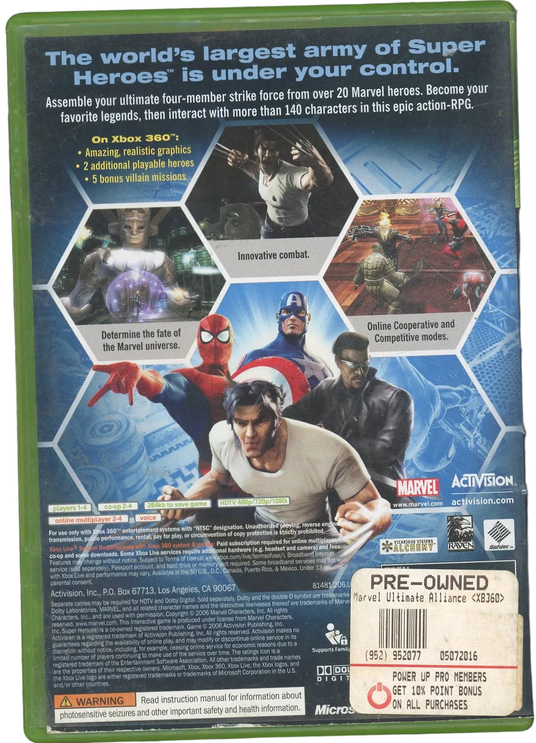 XBOX 360: Marvel: Ultimate Alliance-(CIB)