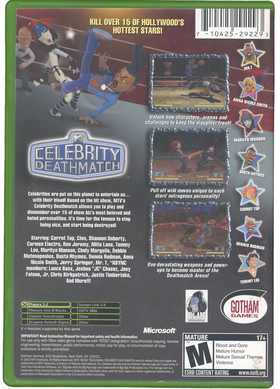 XBOX: Celebrity Deathmatch-(CIB)