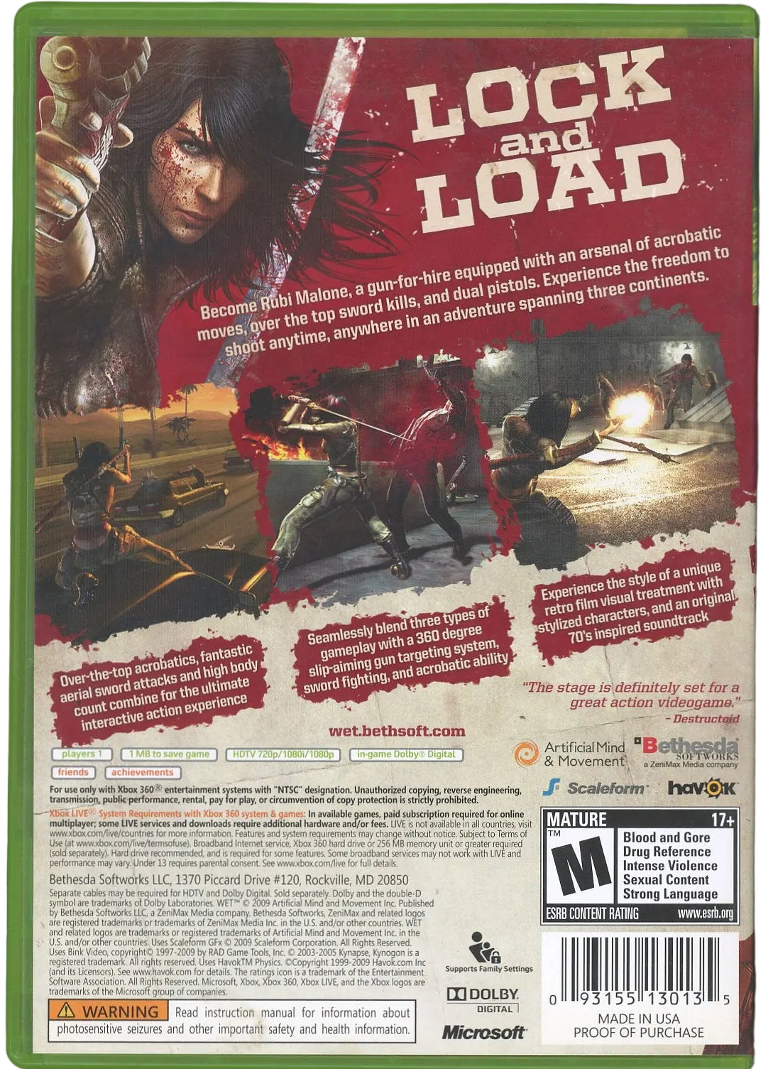 XBOX 360: WET-(CIB)