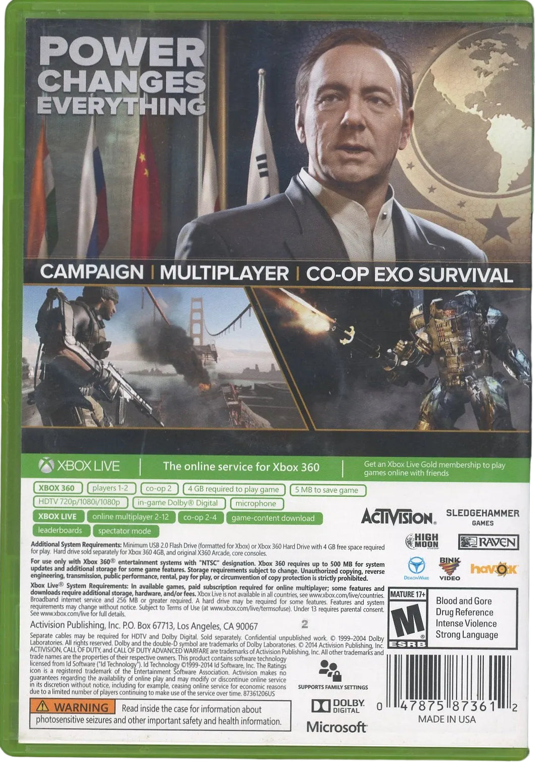 XBOX 360: Call of Duty: Advanced Warfare-(CIB)