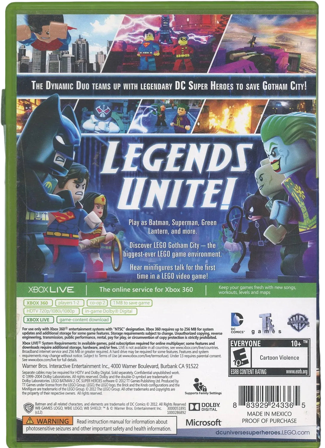 XBOX 360: LEGO Batman 2: DC Super Heroes-(CIB)