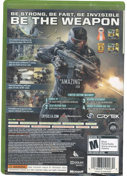 XBOX 360: Crisis 2: Limited Edition-(CIB)