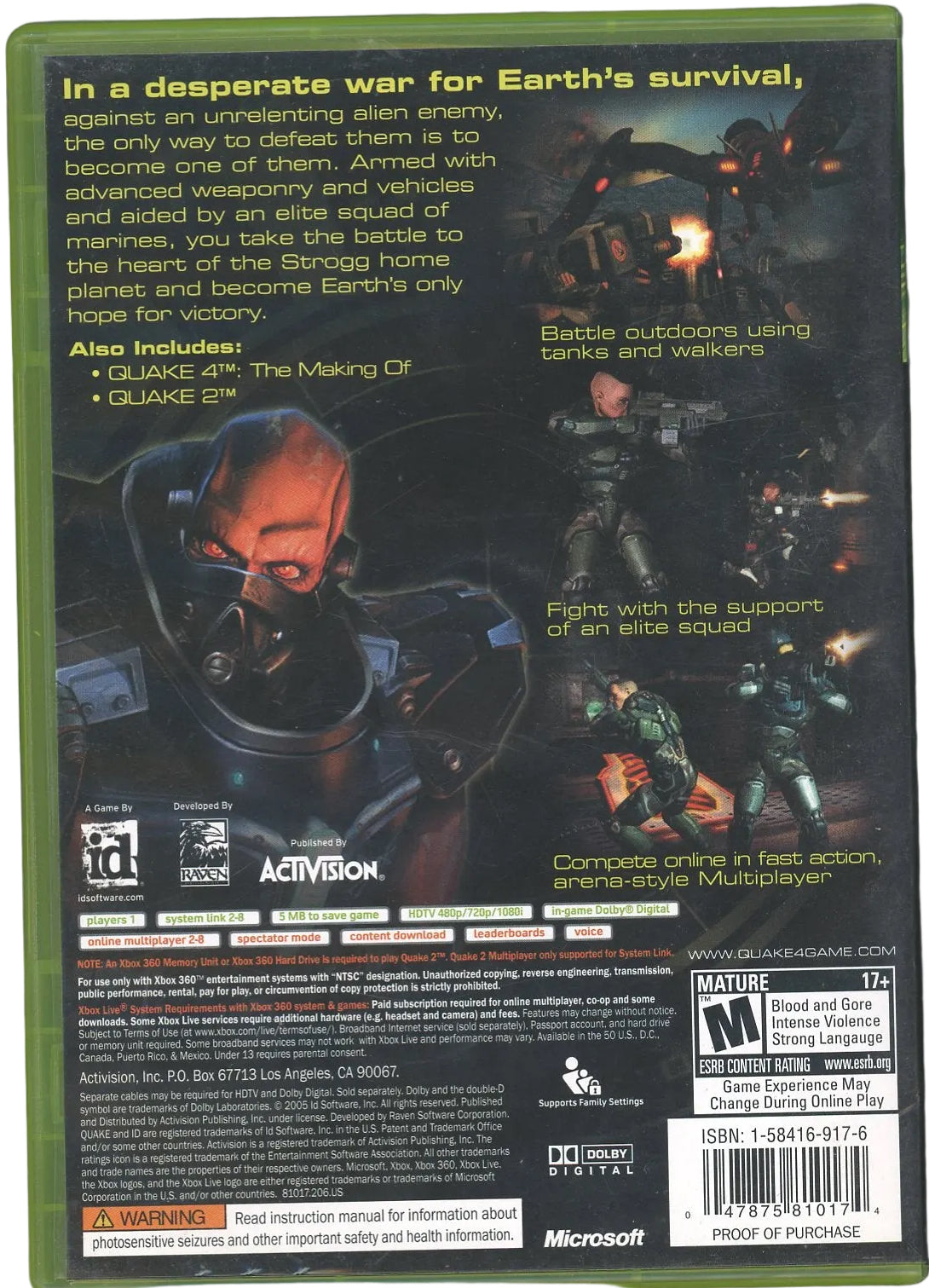 XBOX 360: Quake 4-(CIB)
