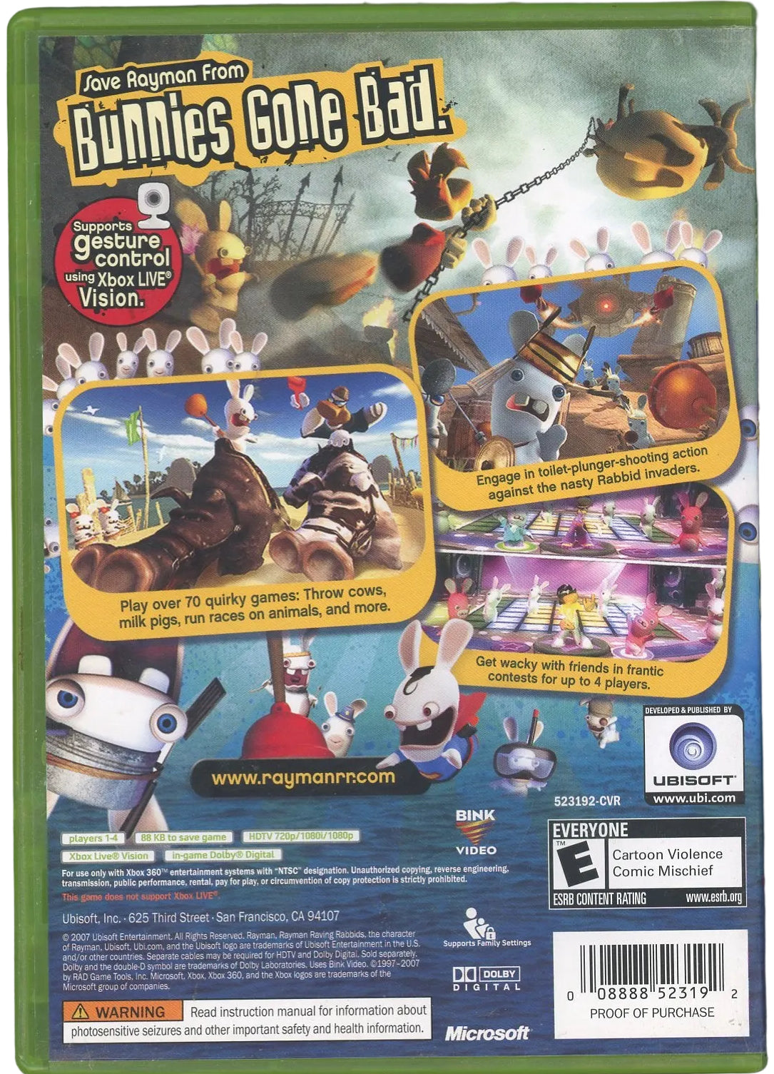 XBOX 360: Rayman: Raving Rabbids-(CIB)