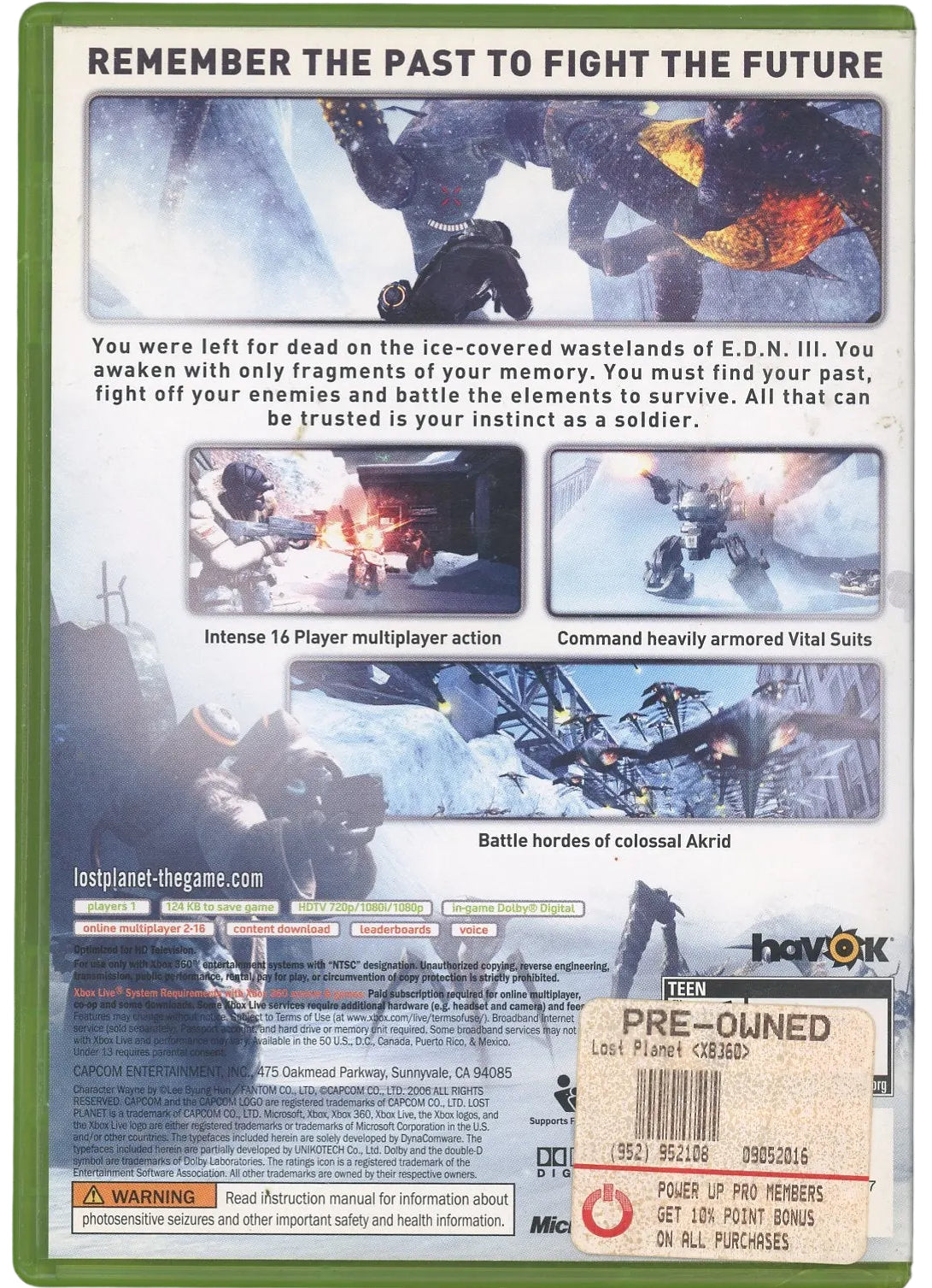 XBOX 360: Lost Planet: Extreme Condition-(CIB)