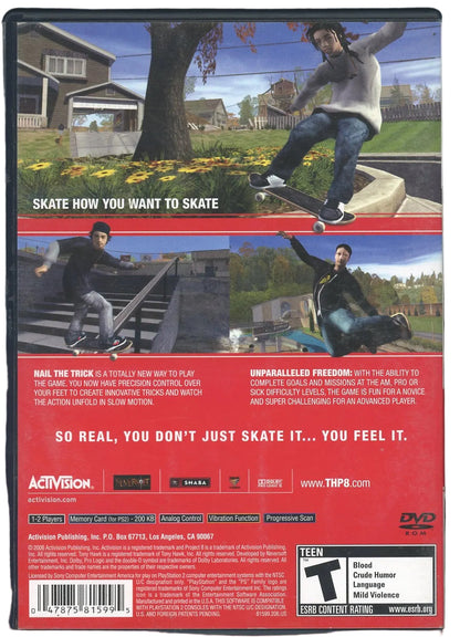 Playstation 2: Tony Hawks: Project 8