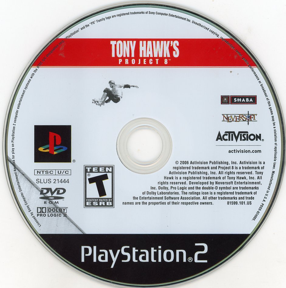 Playstation 2: Tony Hawks: Project 8