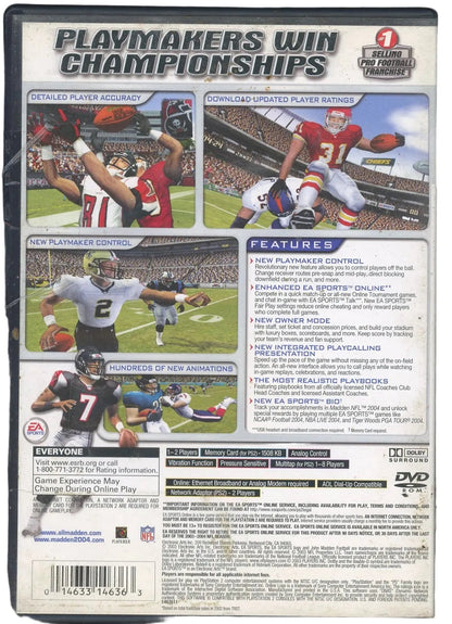 Playstation 2: NFL: Madden 2004-(CIB)